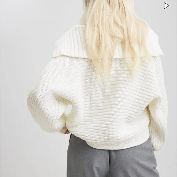 ASOS NA-KD Big Collar Chunky Knitted Sweater - Picture 4 of 8